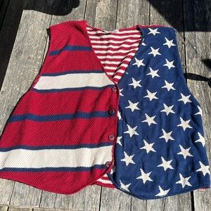 Vintage American Flag Sweater Vest